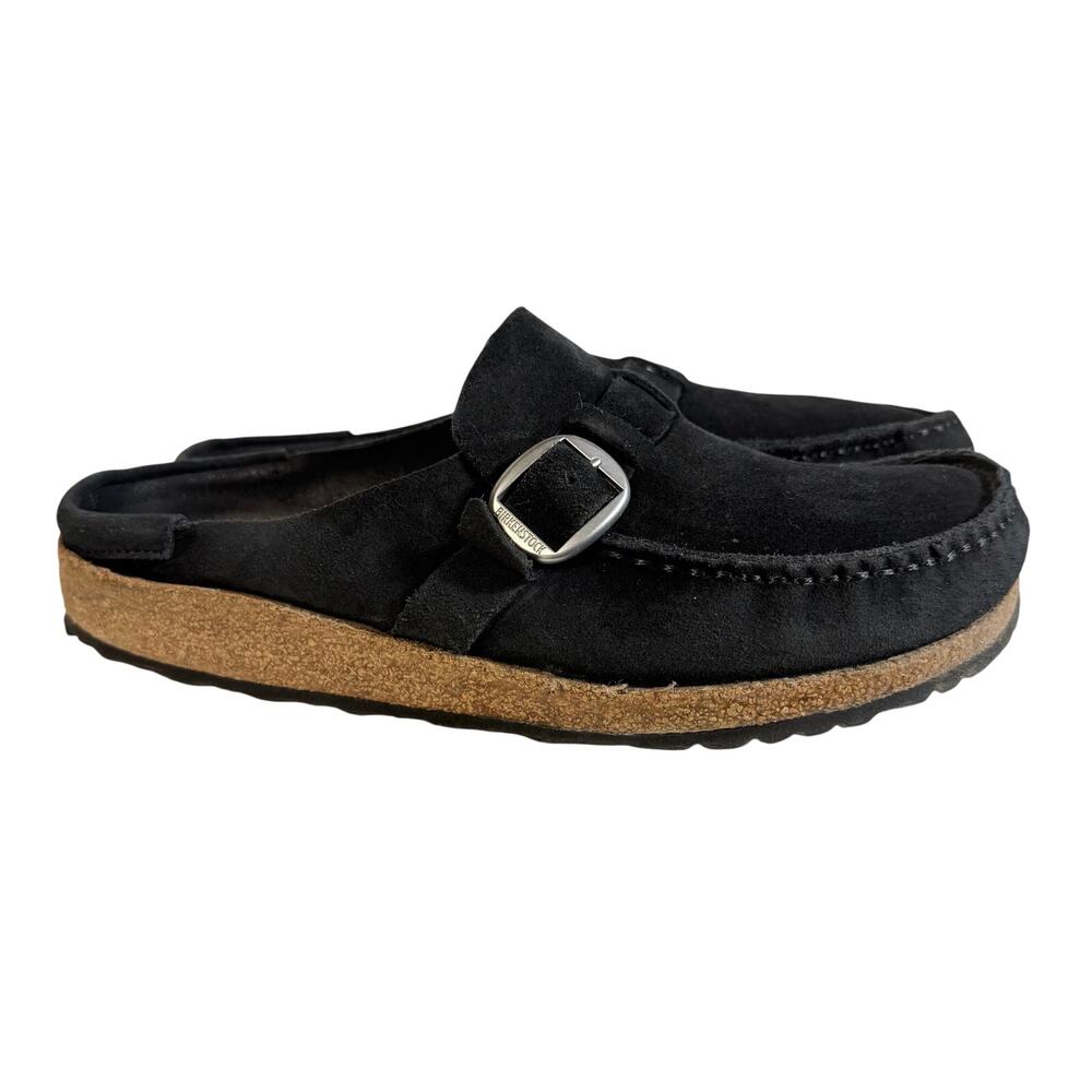 Birkenstock Buckley Black Suede Mules Slip On Clogs Women’s Size 9/40